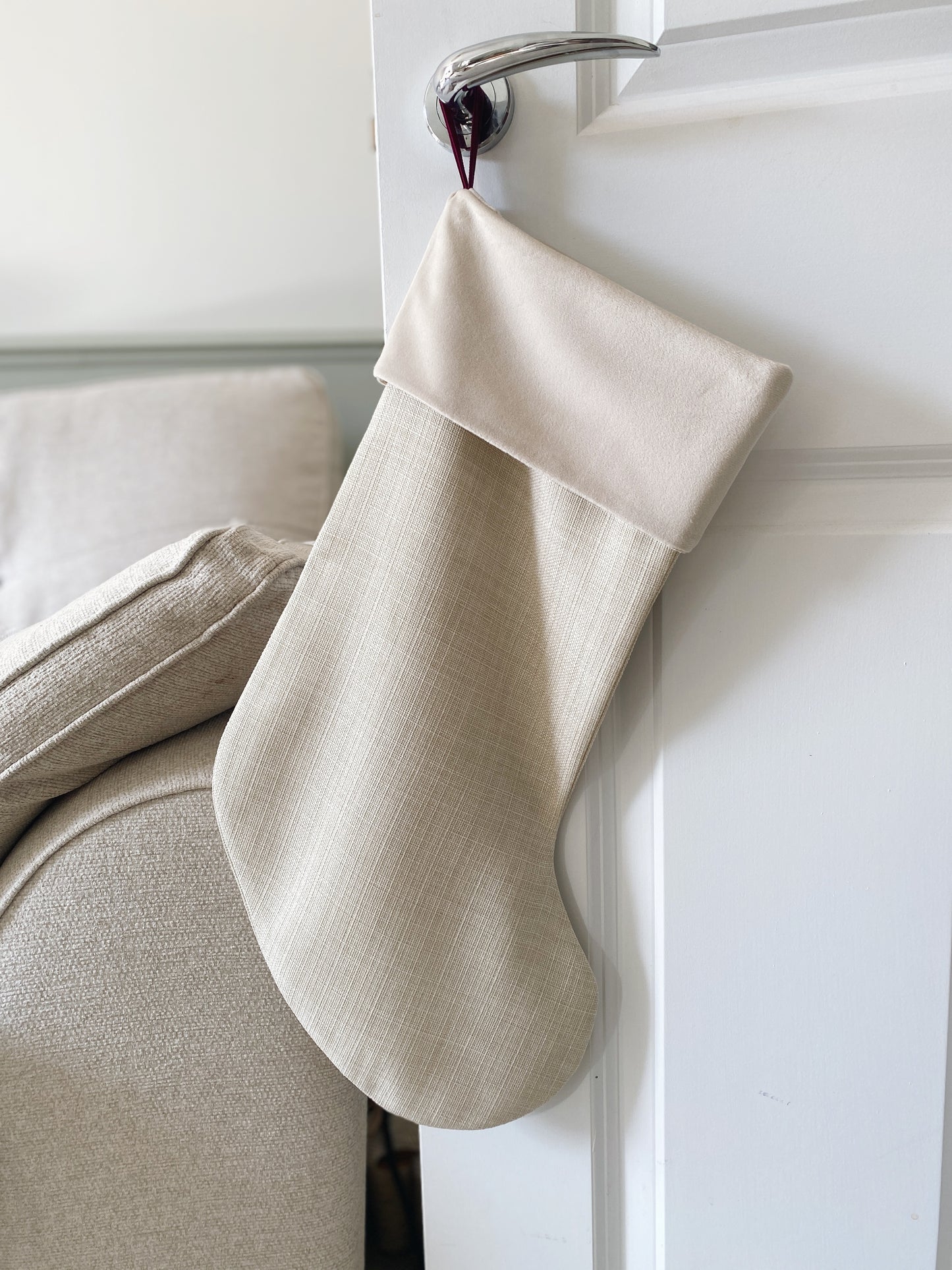 The Luna Luxury Velvet-Lined Christmas Stocking