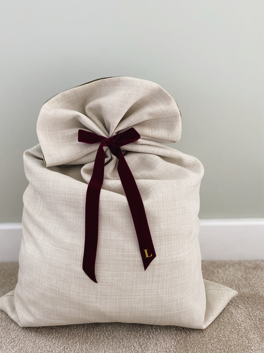 Personalised Luna Luxury Velvet-Lined Christmas Santa Sack
