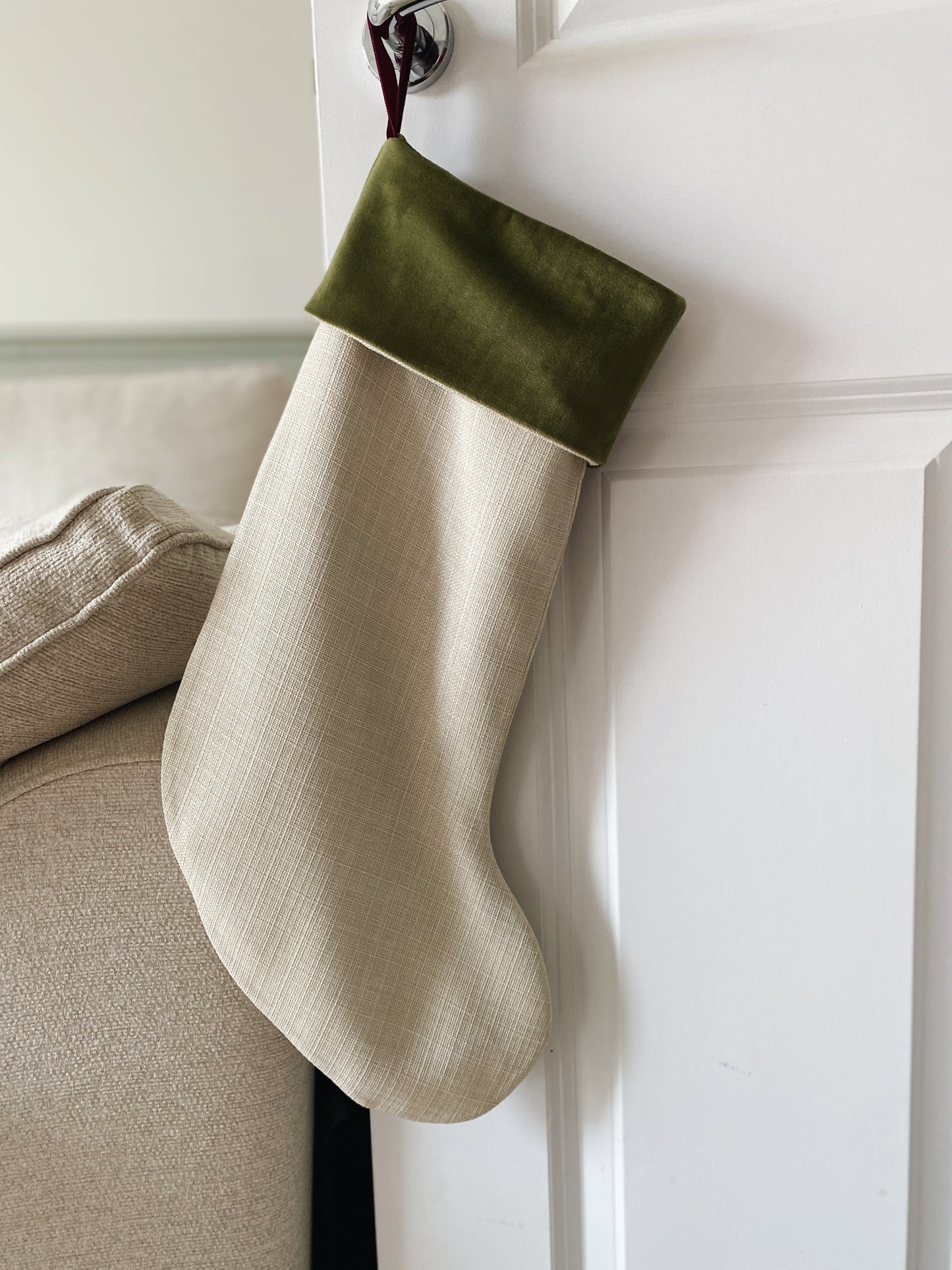 The Luna Luxury Velvet-Lined Christmas Stocking