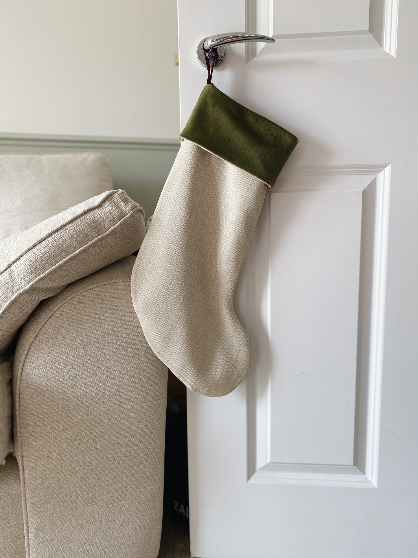The Luna Luxury Velvet-Lined Christmas Stocking