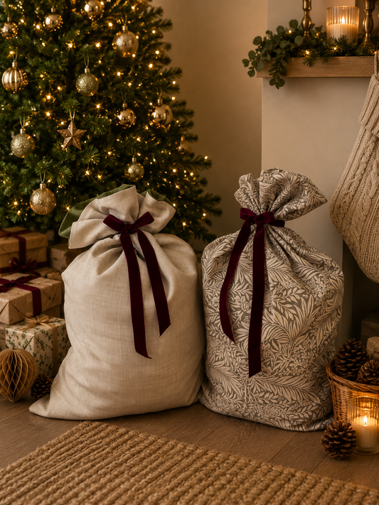 The Luna Luxury Velvet-Lined Christmas Santa Sack