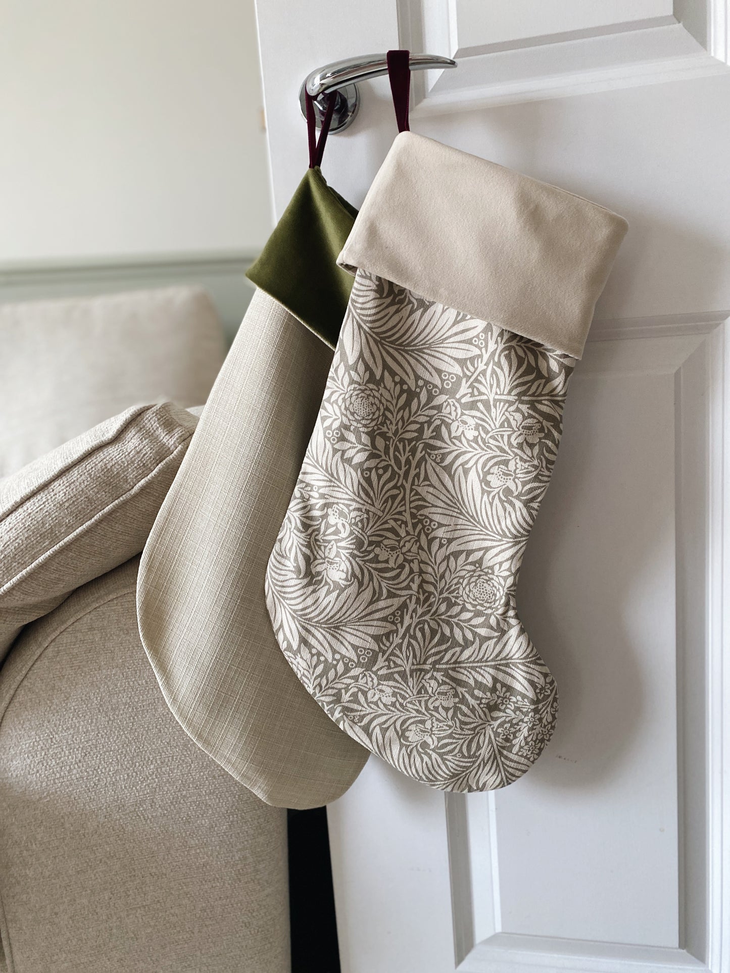 The Luna Luxury Velvet-Lined Christmas Stocking