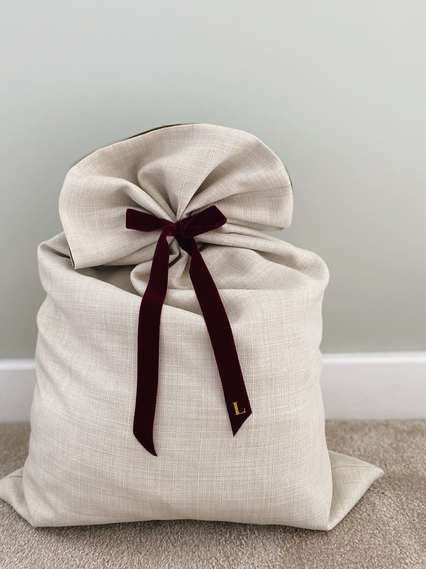 Personalised Luna Luxury Velvet-Lined Christmas Santa Sack