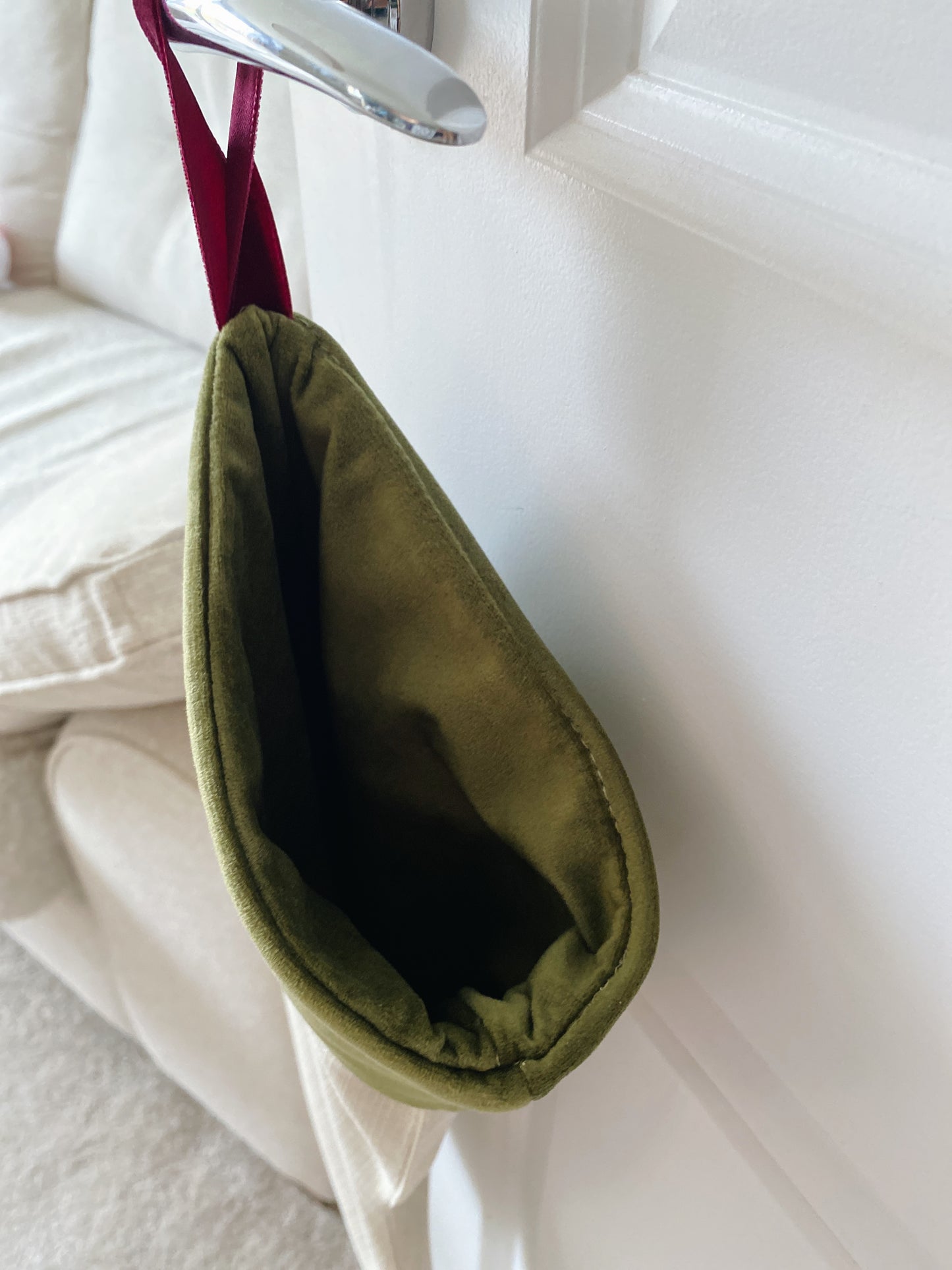 The Luna Luxury Velvet-Lined Christmas Stocking