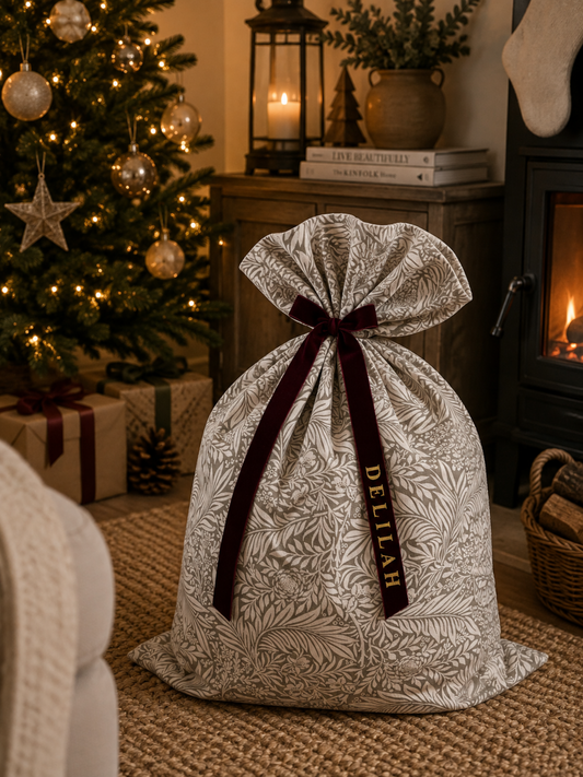 Personalised Delilah Luxury Velvet-Lined Christmas Santa Sack