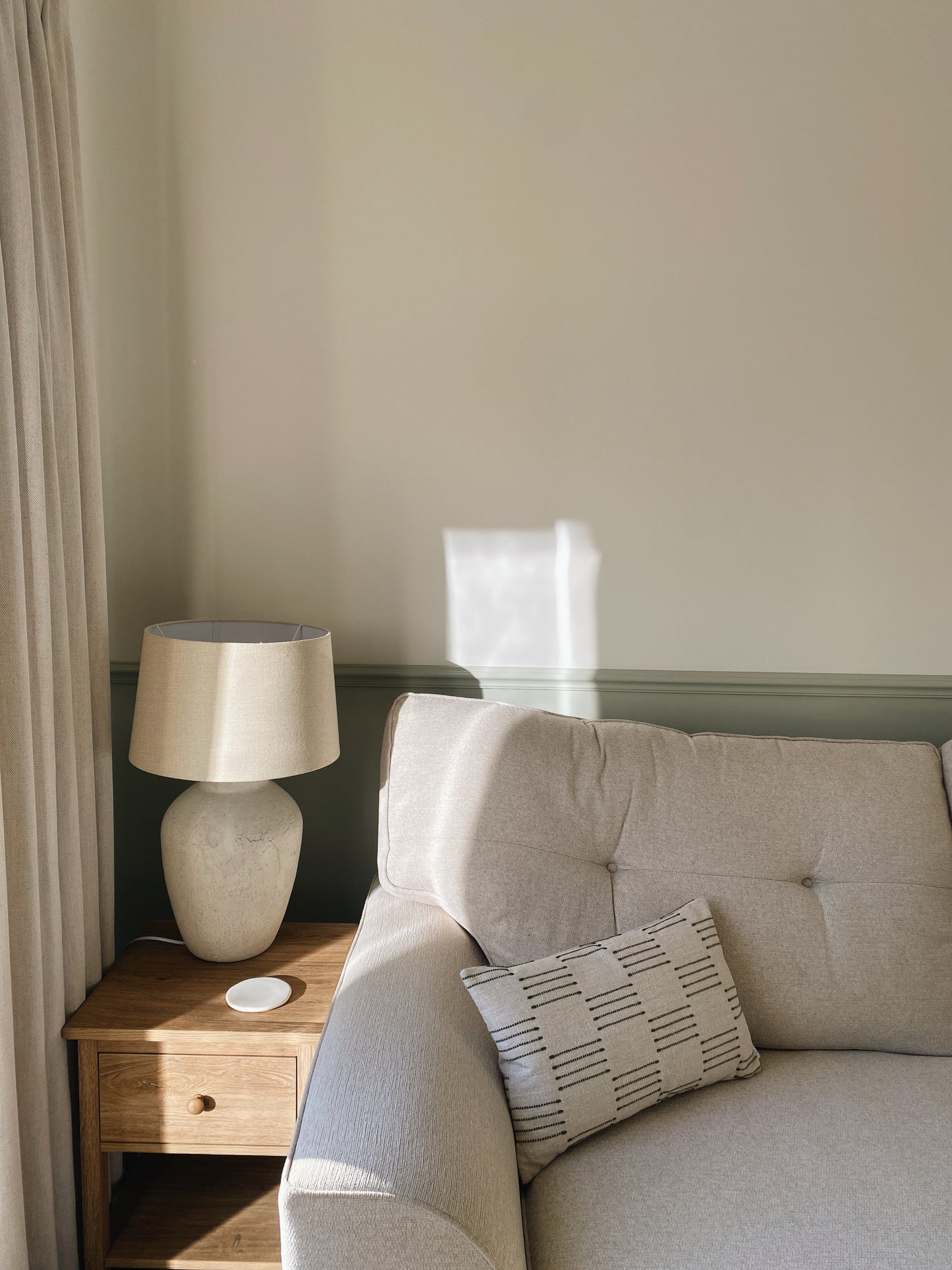 The Olive - Green Woven Rustic Textured Cushion