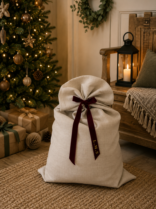 Personalised Luna Luxury Velvet-Lined Christmas Santa Sack