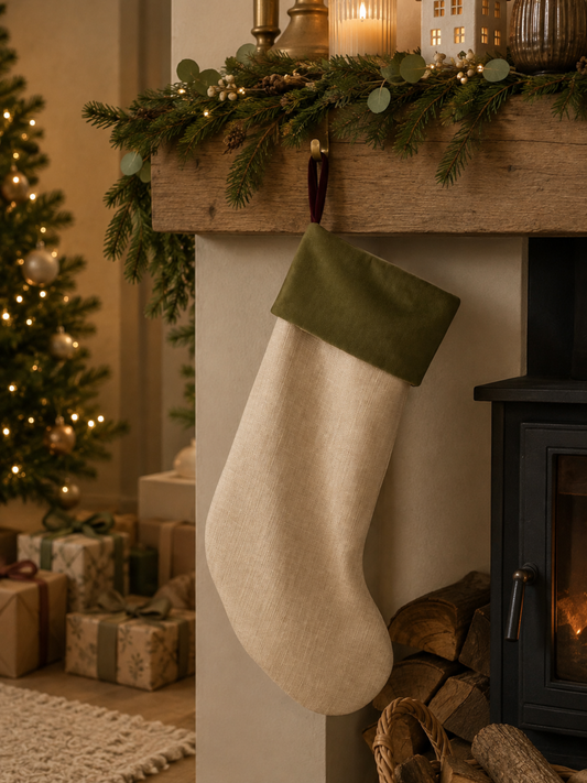 The Luna Luxury Velvet-Lined Christmas Stocking