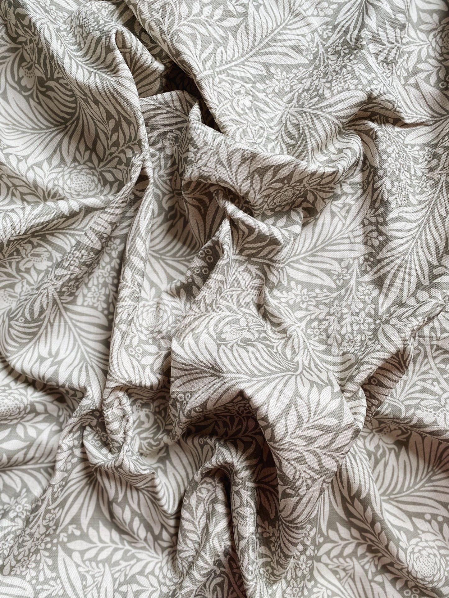 The Delilah - Green Floral Cushion With Top Stitch Border