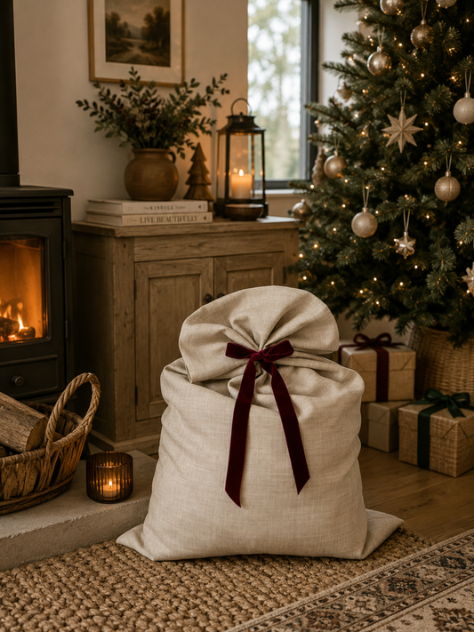 The Luna Luxury Velvet-Lined Christmas Santa Sack