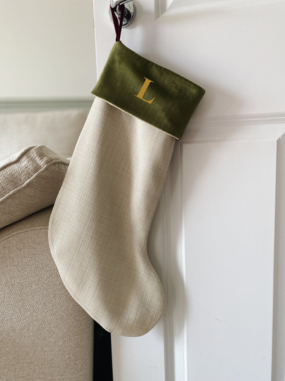 Personalised Luna Luxury Velvet-Lined Christmas Stocking