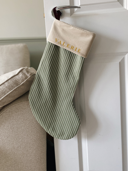 Personalised Valerie Luxury Velvet-Lined Christmas Stocking
