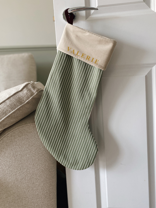 Personalised Valerie Luxury Velvet-Lined Christmas Stocking
