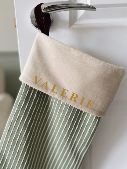 Personalised Valerie Luxury Velvet-Lined Christmas Stocking
