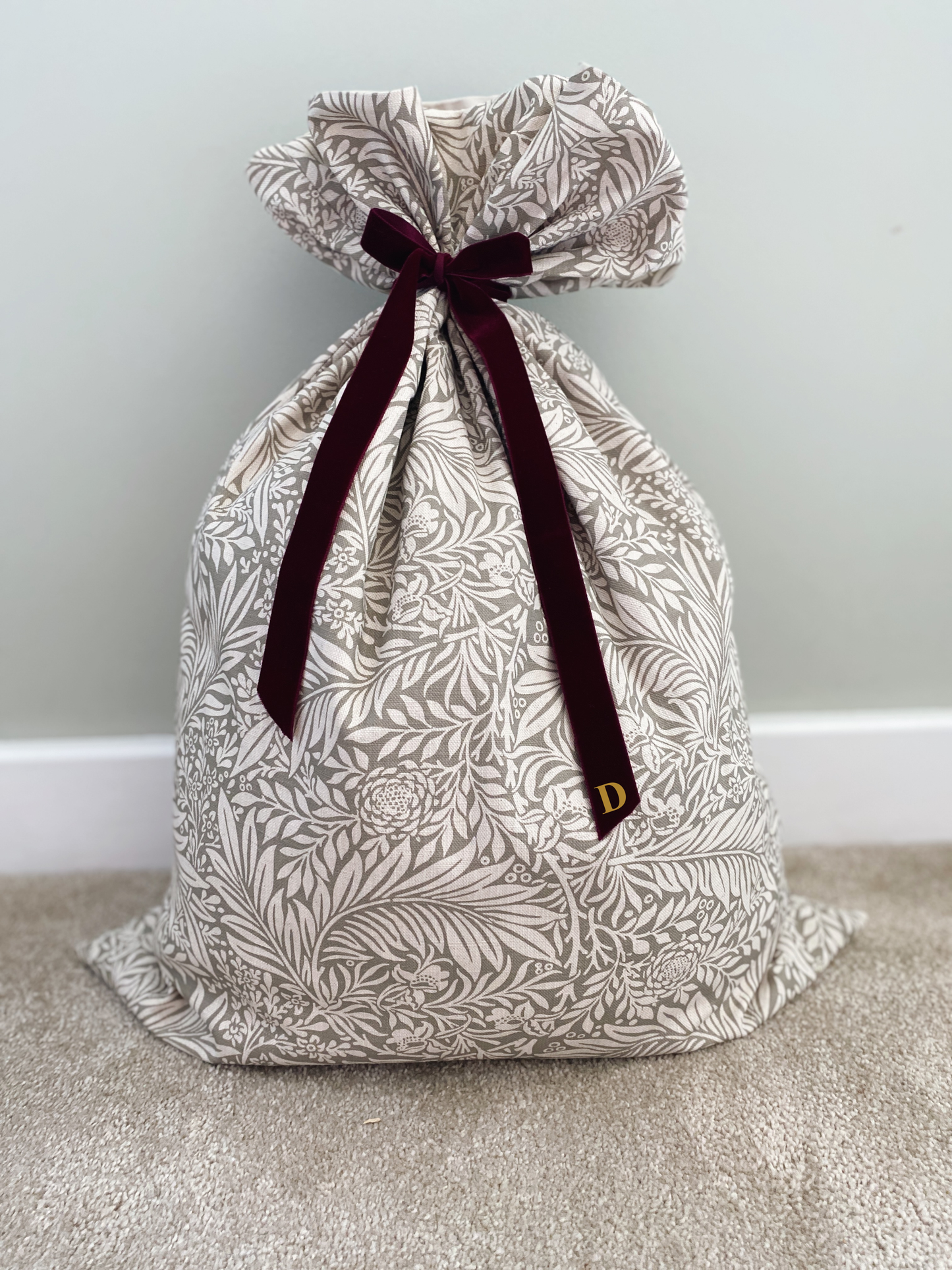 Personalised Delilah Luxury Velvet-Lined Christmas Santa Sack
