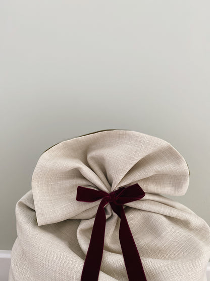 The Luna Luxury Velvet-Lined Christmas Santa Sack