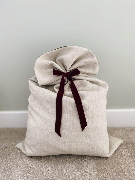 The Luna Luxury Velvet-Lined Christmas Santa Sack